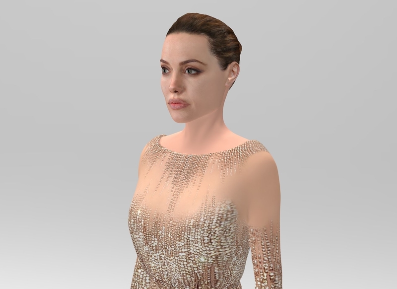 Angelina Jolie figurine ready for full color 3D printing