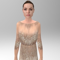 Angelina Jolie figurine ready for full color 3D printing - Thumbnail 3