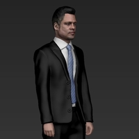 Brad Pitt figurine ready for full color 3D printing - Thumbnail 7