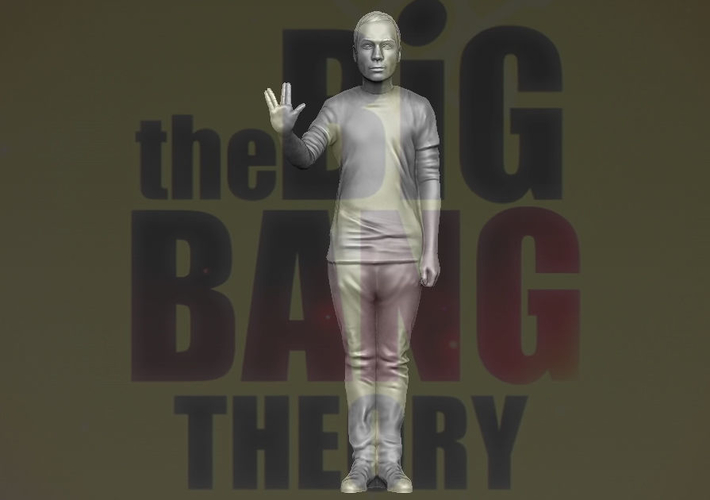 Sheldon Big Bang Theory 3D printing ready stl obj