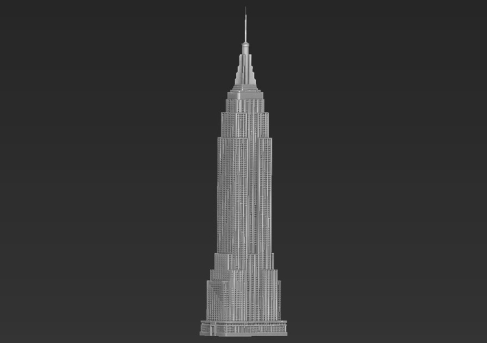 Empire State Building 3D printing ready stl obj formats