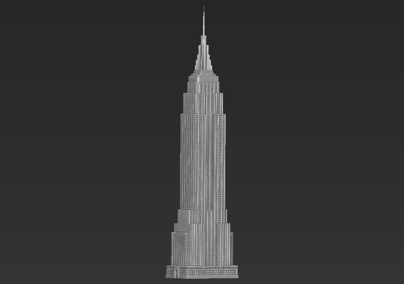 Empire State Building 3D printing ready stl obj formats