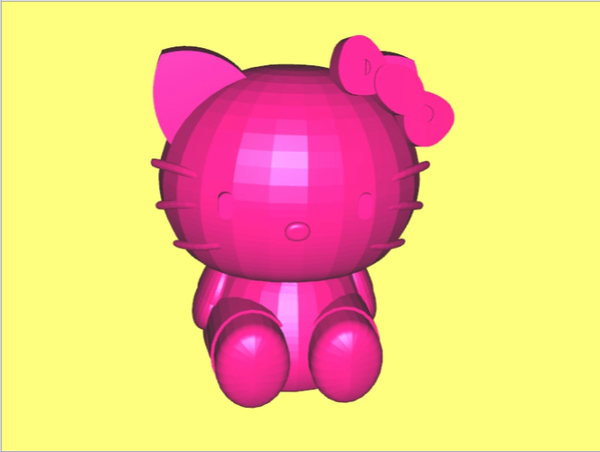 Hello Kitty Bright Pink 3D Print 22960