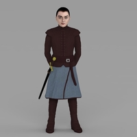 Arya Stark ready for full color 3D printing - Thumbnail 8