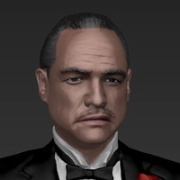 Marlon Brando Vito Corleone Godfather full color 3D printing - Thumbnail 4