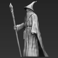 Gandalf the Lord of the Rings Hobbit 3D printing ready stl obj - Thumbnail 2