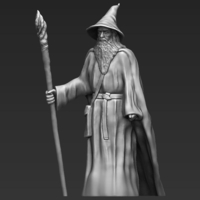 Gandalf the Lord of the Rings Hobbit 3D printing ready stl obj - Thumbnail 3