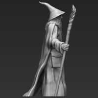 Gandalf the Lord of the Rings Hobbit 3D printing ready stl obj - Thumbnail 6