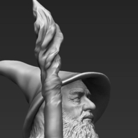 Gandalf the Lord of the Rings Hobbit 3D printing ready stl obj - Thumbnail 10