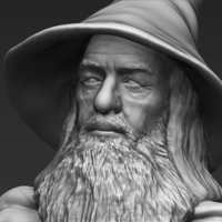 Gandalf the Lord of the Rings Hobbit 3D printing ready stl obj - Thumbnail 11