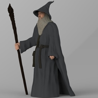 Gandalf the Lord of the Rings Hobbit full color 3D printing - Thumbnail 3
