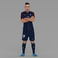 Neymar PSG ready for full color 3D printing - Thumbnail 2