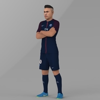 Neymar PSG ready for full color 3D printing - Thumbnail 4