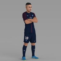 Neymar PSG ready for full color 3D printing - Thumbnail 5
