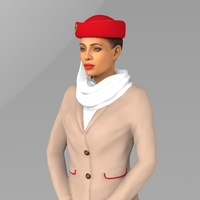 Emirates Airline stewardess ready for full color 3D printing - Thumbnail 3