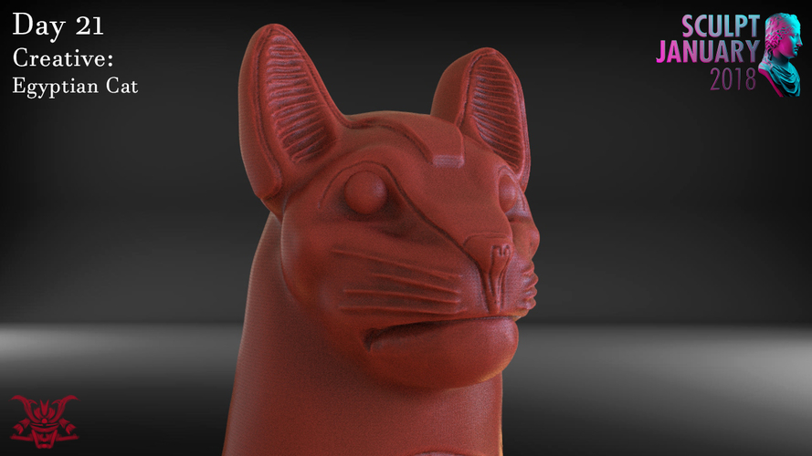 Egyptian Cat Sculpture 3D Print 230181