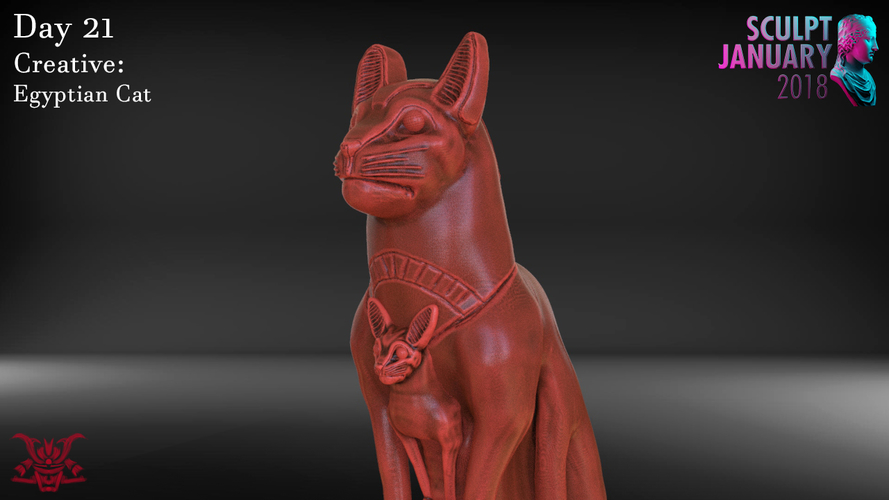 Egyptian Cat Sculpture 3D Print 230182
