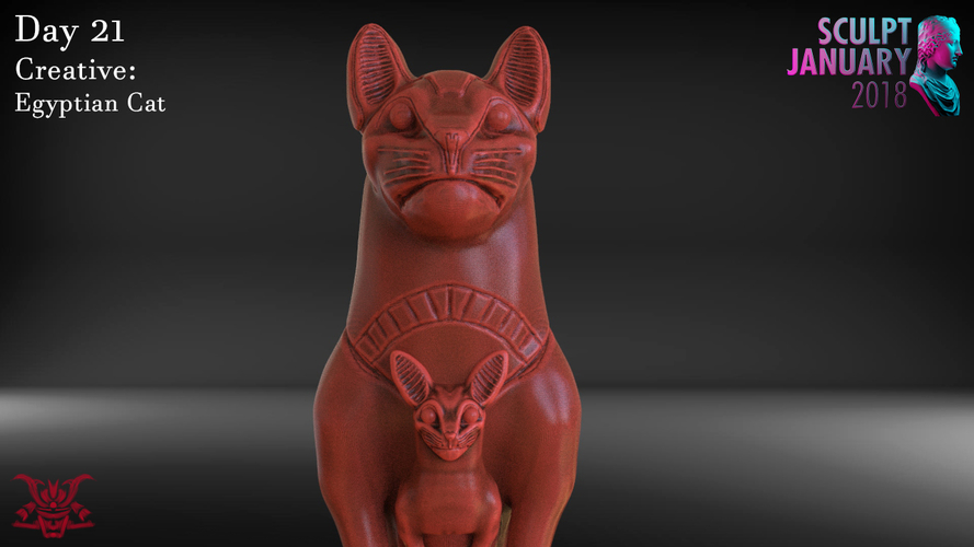 Egyptian Cat Sculpture 3D Print 230183