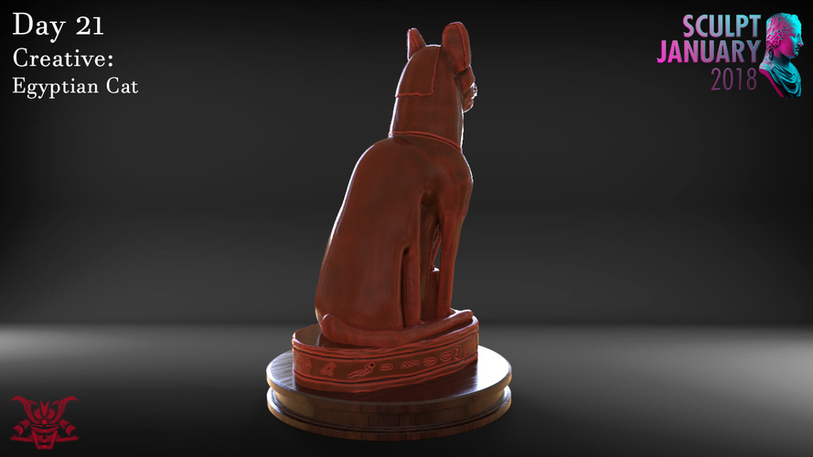 Egyptian Cat Sculpture 3D Print 230184