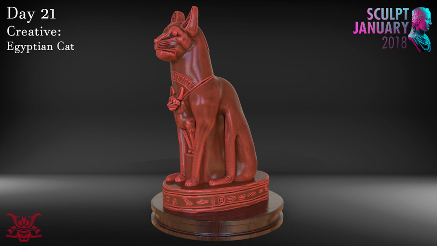 Egyptian Cat Sculpture 3D Print 230185