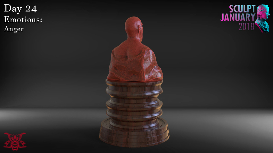 Angry Man Sculpture 3D Print 230263