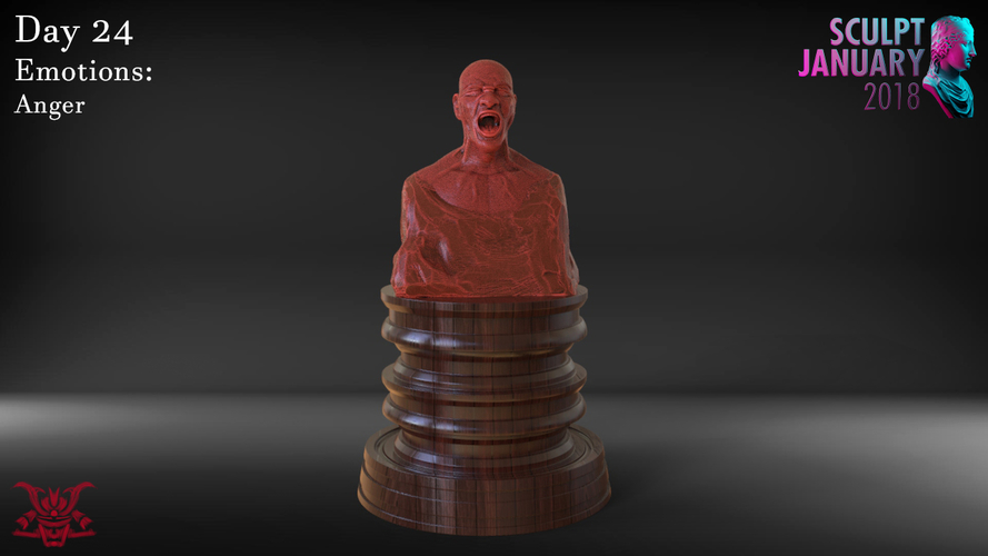 Angry Man Sculpture 3D Print 230265