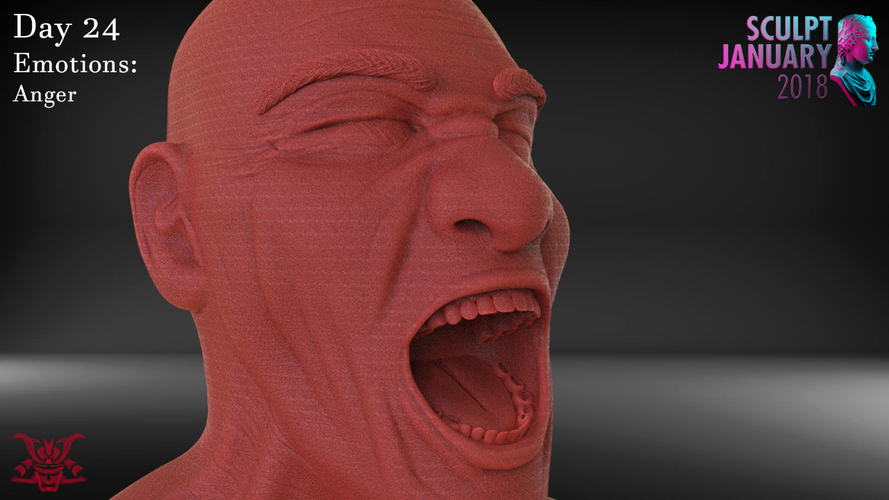 Angry Man Sculpture 3D Print 230266