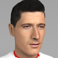 Robert Lewandowski bust ready for full color 3D printing - Thumbnail 2