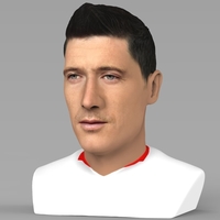 Robert Lewandowski bust ready for full color 3D printing - Thumbnail 3