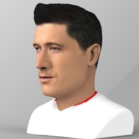 Robert Lewandowski bust ready for full color 3D printing - Thumbnail 4