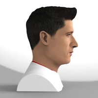 Robert Lewandowski bust ready for full color 3D printing - Thumbnail 5