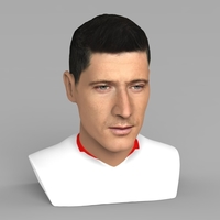 Robert Lewandowski bust ready for full color 3D printing - Thumbnail 6