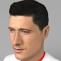 Robert Lewandowski bust ready for full color 3D printing - Thumbnail 7