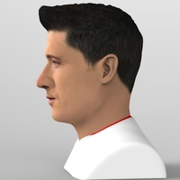 Robert Lewandowski bust ready for full color 3D printing - Thumbnail 8