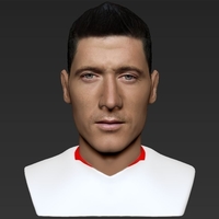 Robert Lewandowski bust ready for full color 3D printing - Thumbnail 11