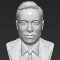 Elon Musk bust 3D printing ready obj stl - Thumbnail 2