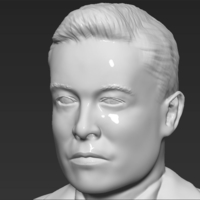 Elon Musk bust 3D printing ready obj stl - Thumbnail 12