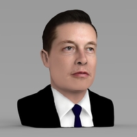 Elon Musk bust ready for full color 3D printing - Thumbnail 7