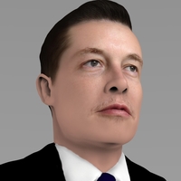Elon Musk bust ready for full color 3D printing - Thumbnail 8