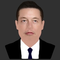 Elon Musk bust ready for full color 3D printing - Thumbnail 10