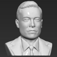 Elon Musk bust ready for full color 3D printing - Thumbnail 12
