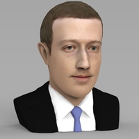 Mark Zuckerberg bust ready for full color 3D printing - Thumbnail 3