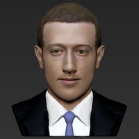 Mark Zuckerberg bust ready for full color 3D printing - Thumbnail 10