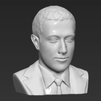 Mark Zuckerberg bust 3D printing ready obj stl - Thumbnail 3
