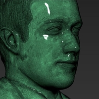 Mark Zuckerberg bust 3D printing ready obj stl - Thumbnail 15