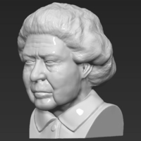 Queen Elizabeth II bust 3D printing ready stl obj - Thumbnail 2