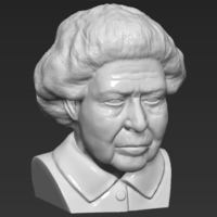 Queen Elizabeth II bust 3D printing ready stl obj - Thumbnail 8