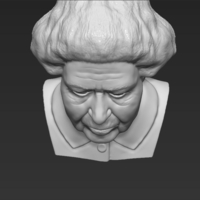 Queen Elizabeth II bust 3D printing ready stl obj - Thumbnail 10