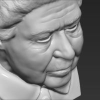 Queen Elizabeth II bust 3D printing ready stl obj - Thumbnail 12