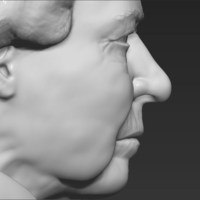 Queen Elizabeth II bust 3D printing ready stl obj - Thumbnail 14